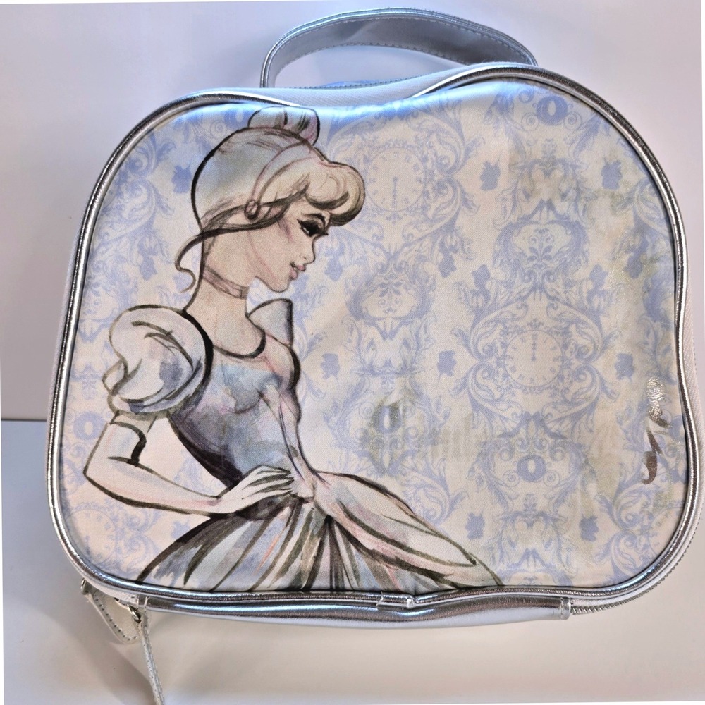 Disney Cinderella Makeup Bag London Soho New York Silver Blue Cosmetic Case